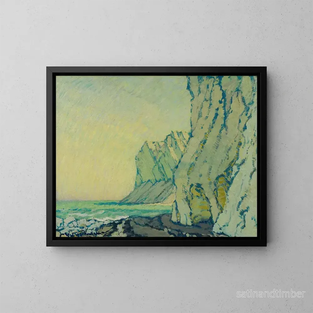 Reproduktion av målningen Falaises de la mer Baltique - Johann Walter-Kurau