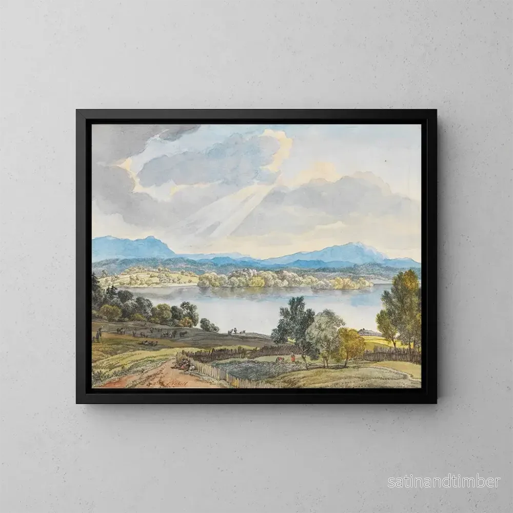 Reproduktion av målningen Vue sur le Staffelsee - Wilhelm von Kobell