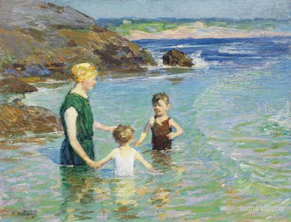 Reproduktion av målningen vid stranden - Edward Henry Potthast - Bild 2