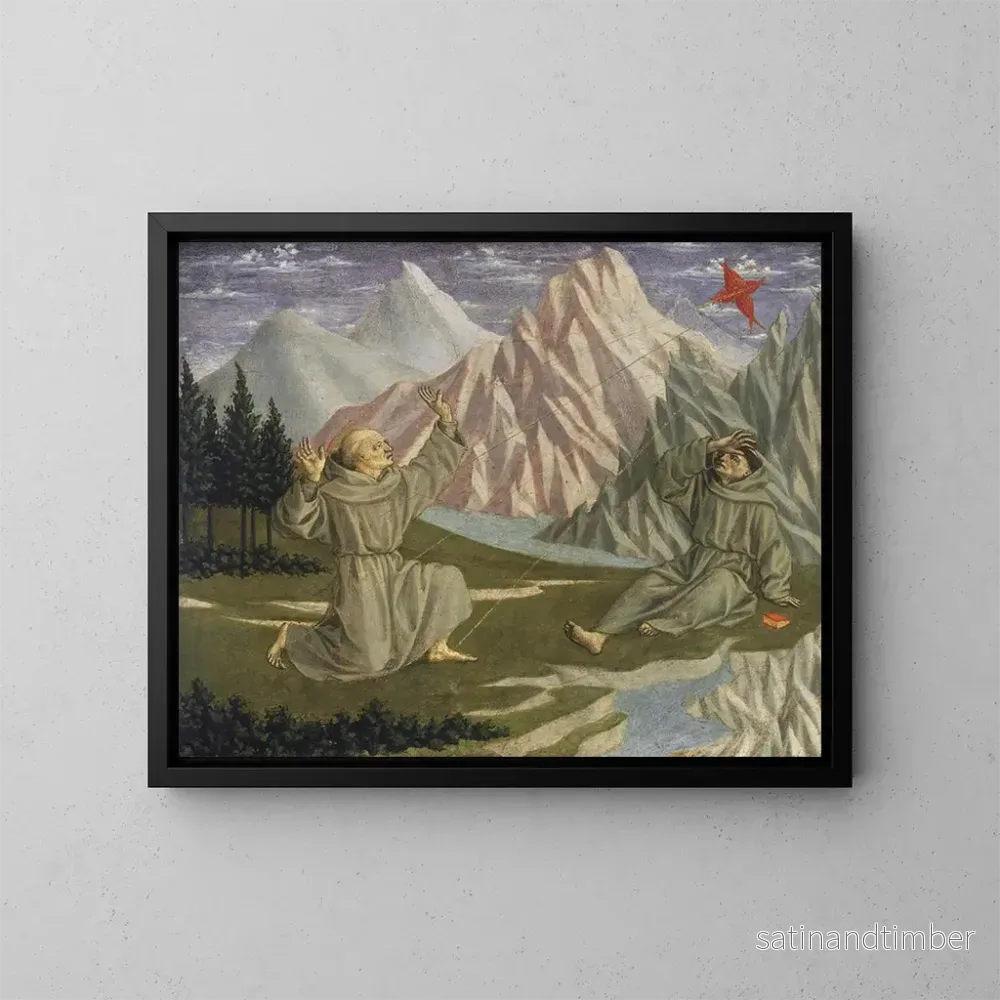Reproduktion av målningen av Saint François som mottar stigmata – Domenico Veneziano Reproduktion av målningen av Saint François som mottar stigmata – Domenico Veneziano