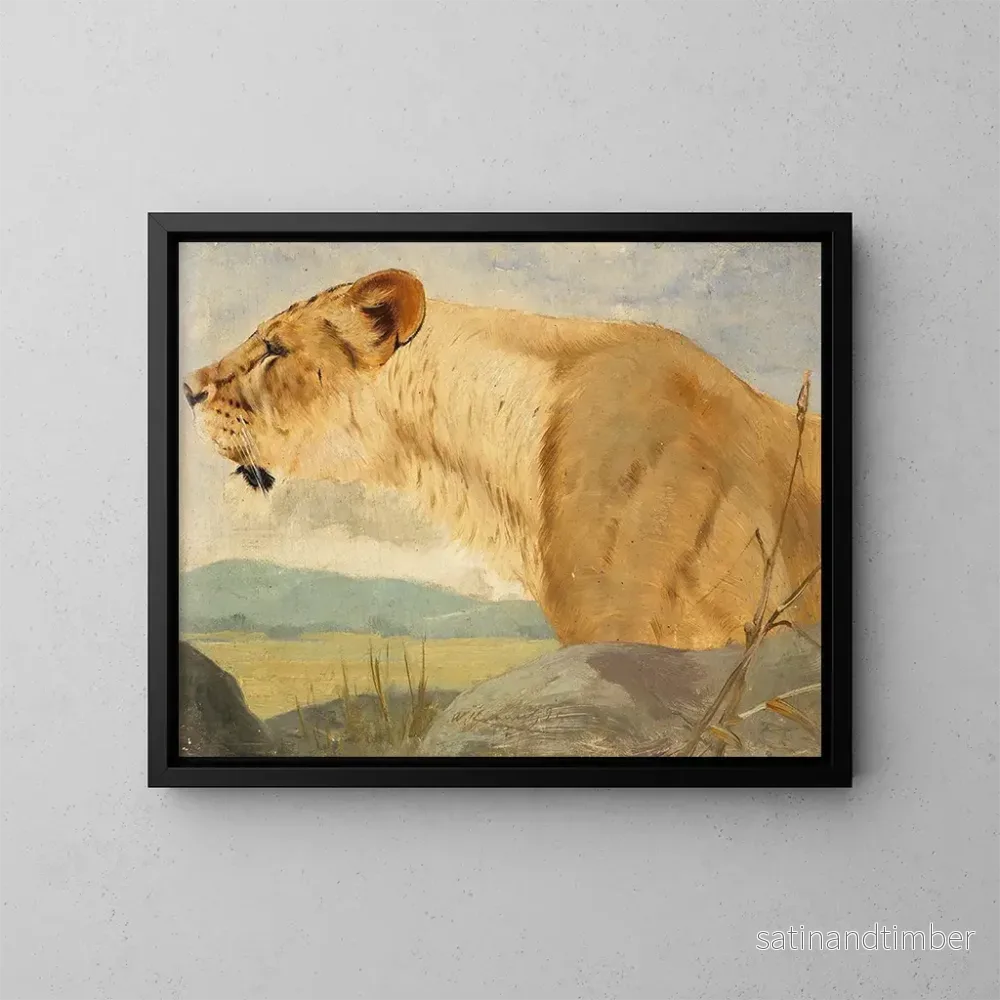 Reproduktion av målningen Tête de lionne - Wilhelm Kuhnert