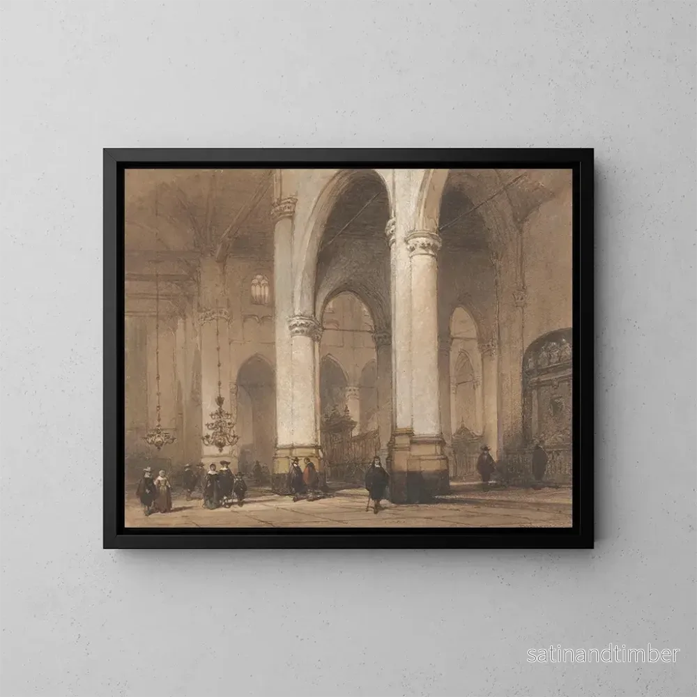 Reproduktion av målningen Vue de l’église Saint-Laurent à Rotterdam – Johannes Bosboom Reproduktion av målningen Vue de l’église Saint-Laurent à Rotterdam – Johannes Bosboom