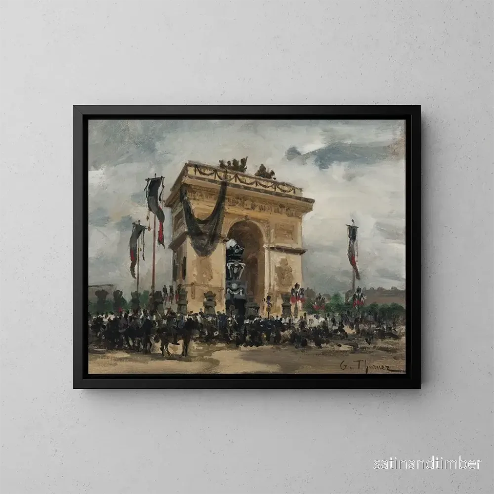 Reproduktion av målningen av Victor Hugos Begravningsceremoni, 31 maj och 1 juni 1885 - Gabriel Édouard Thurner