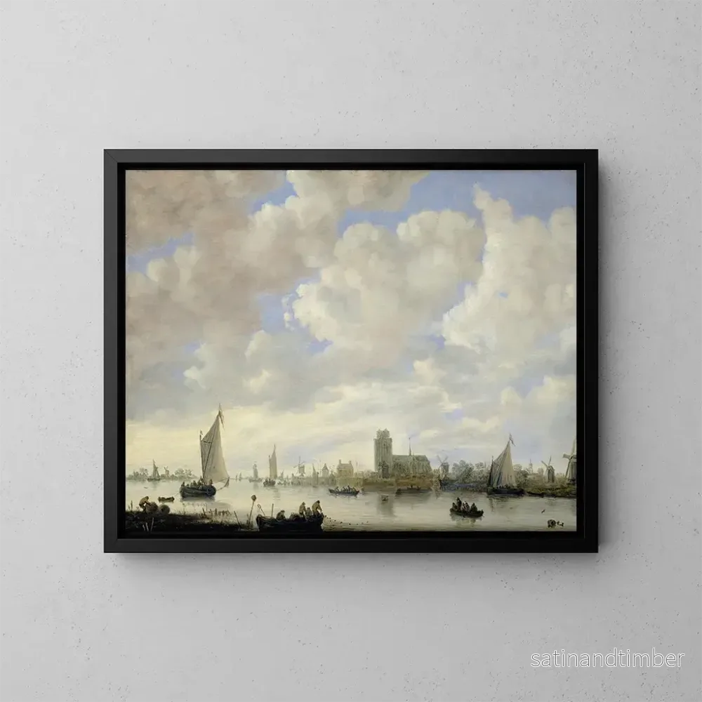Reproduktion av målningen Vue de la Merwede près de Dordrecht - Jeronymus van Diest II