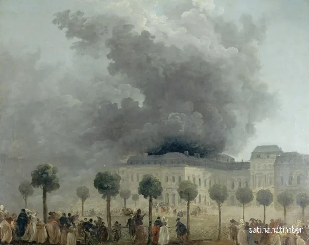 Reproduktion av målningen L'incendie de l'Opéra sett från trädgårdarna vid Palais-Royal den 8 juni 1781 - Hubert Robert - Bild 2