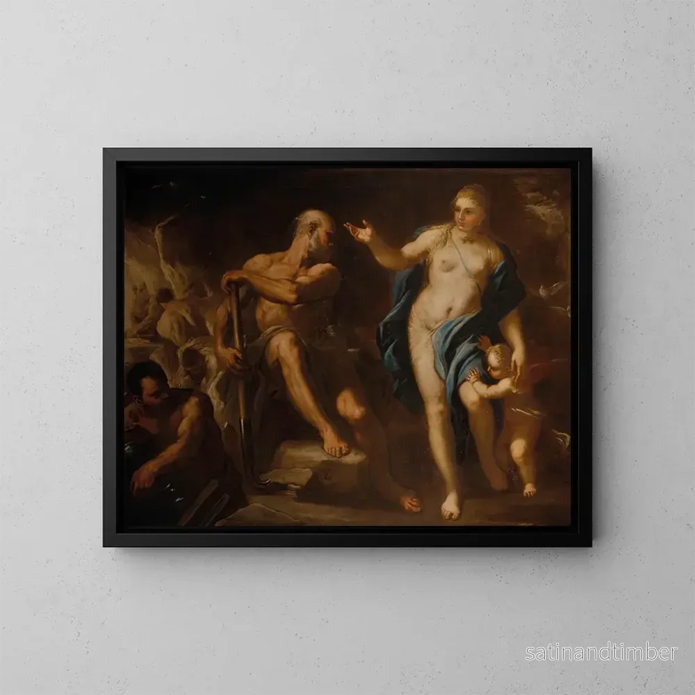 Reproduktion av målningen Venus i Vulcans smedja - Luca Giordano