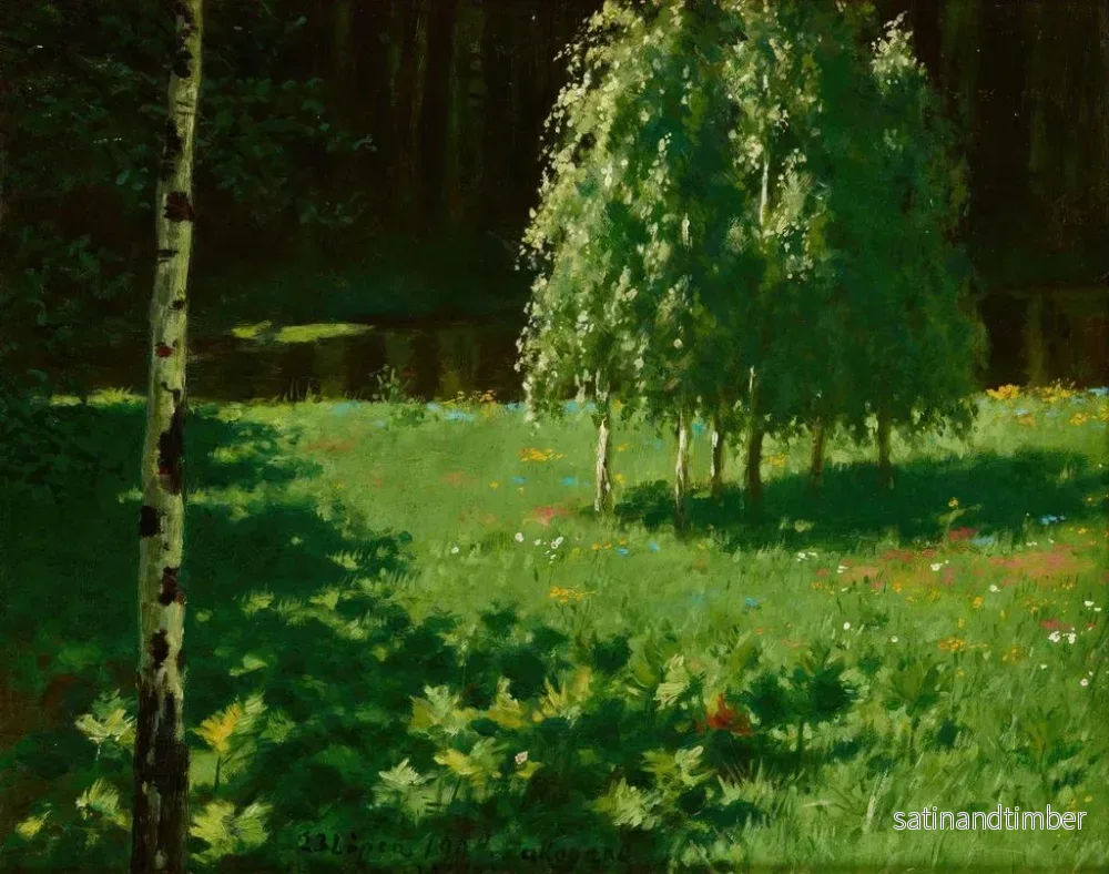Reproduktion av målningen unga björkar - Stanisław Witkiewicz - Bild 2