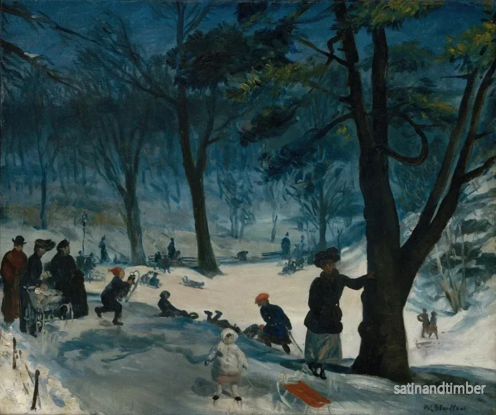 Reproduktion av målningen Vinter i Central Park - William James Glackens - Bild 2