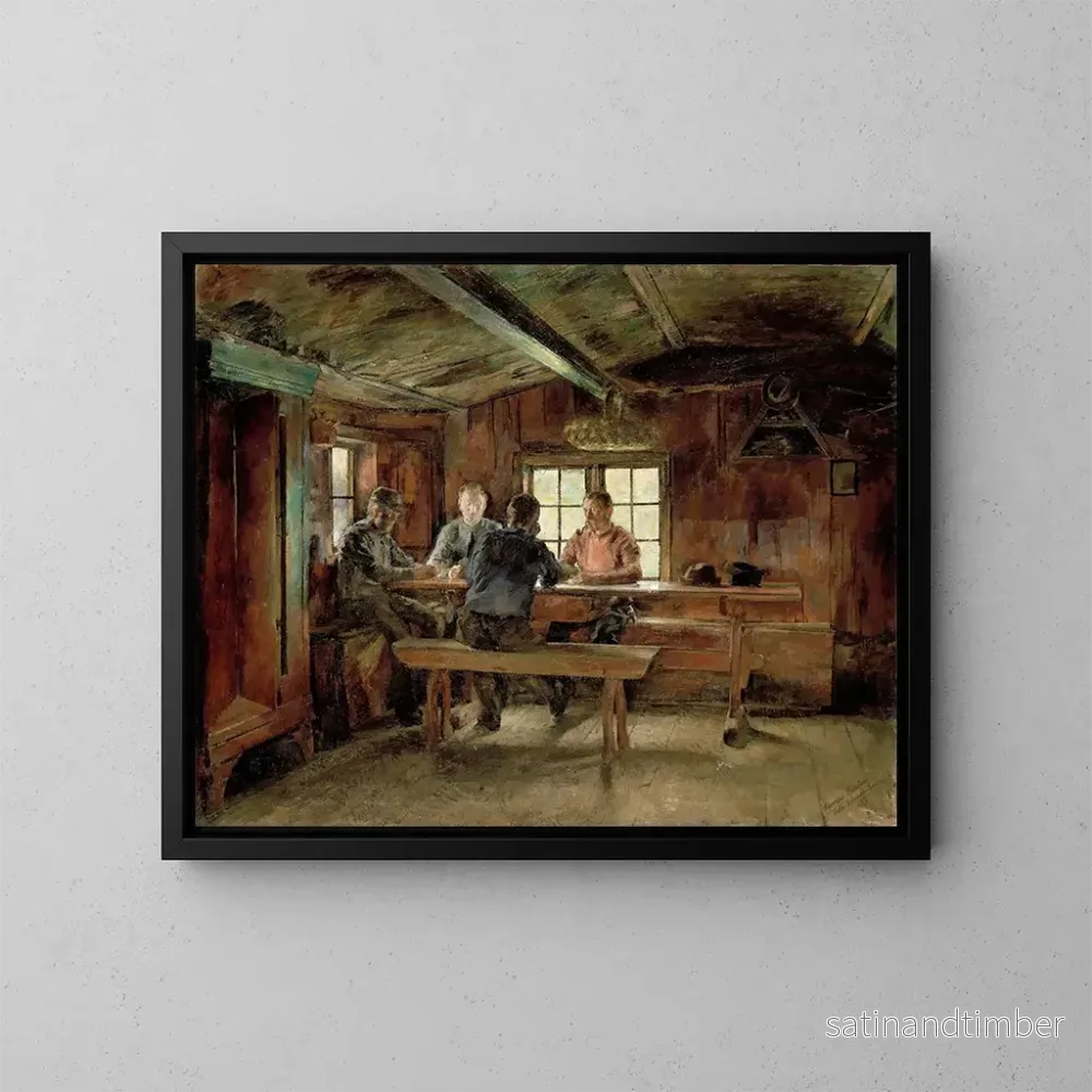 Reproduktion av målningen Les Joueurs de cartes - Harriet Backer