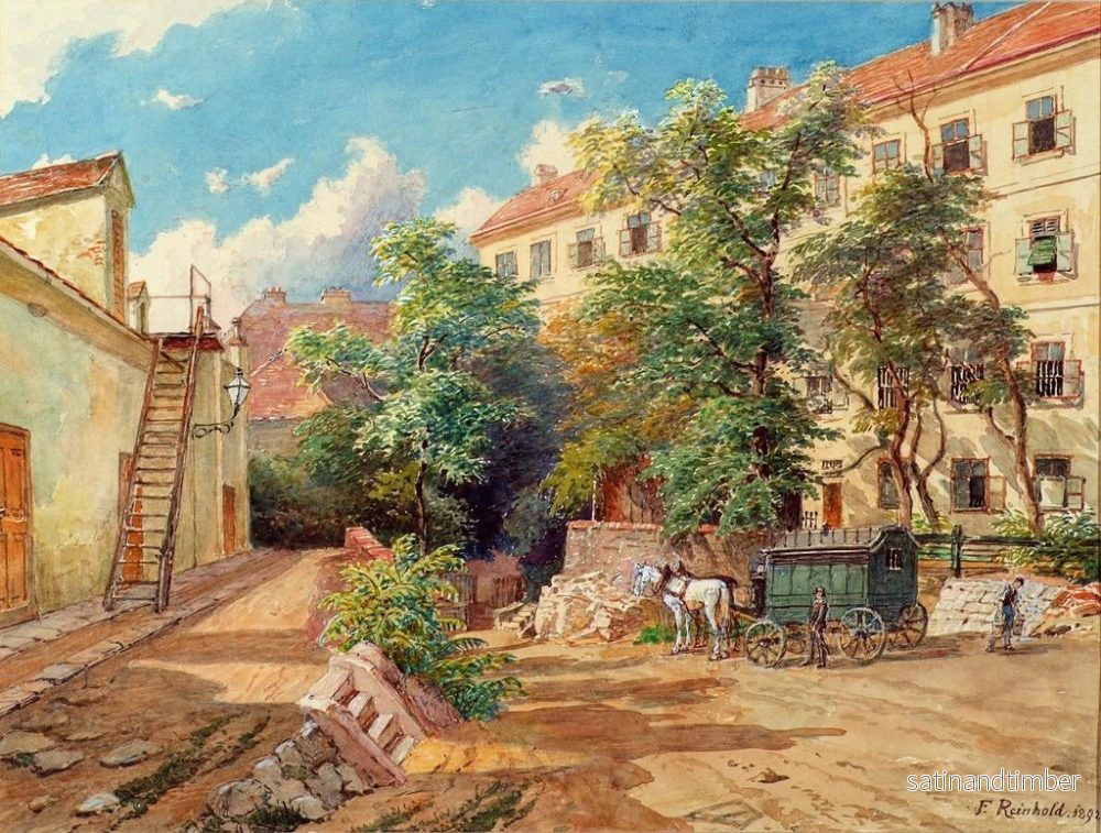 Reproduktion av målningen La cour de la maison d'arrêt de la police dans la Theobaldgasse à Vienne - Franz Reinhold - Bild 2
