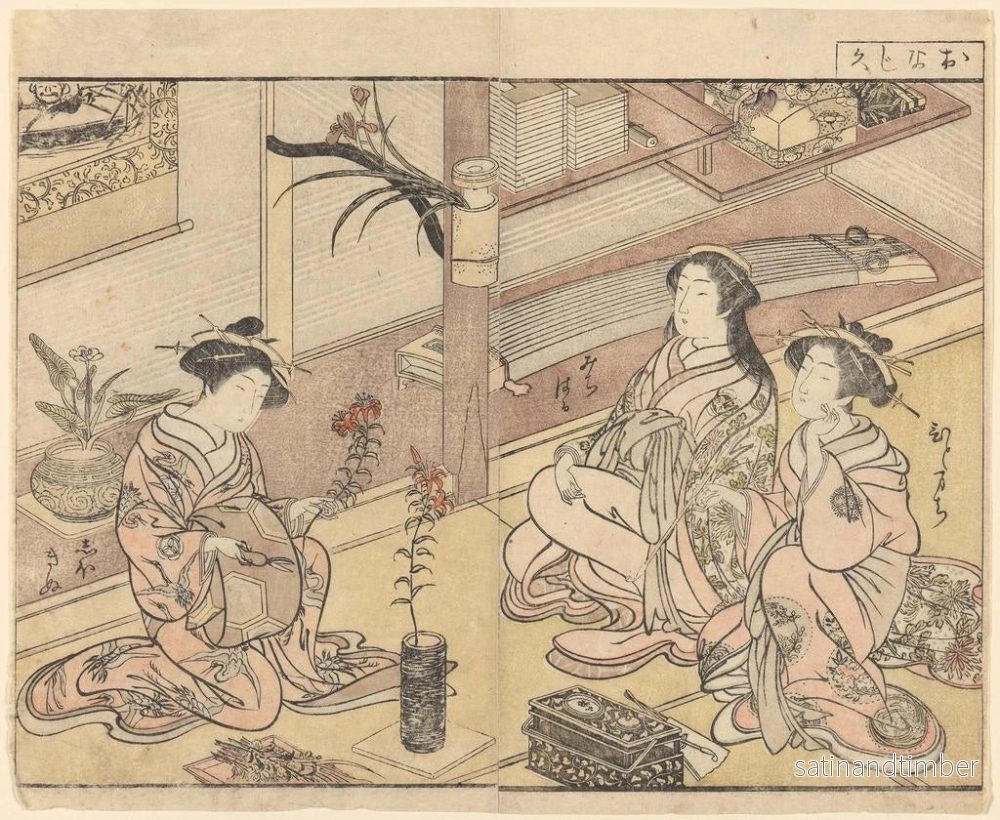 Reproduktion av målningen Courtisanes som arrangerar blommor - Kitao Shigemasa - Bild 2