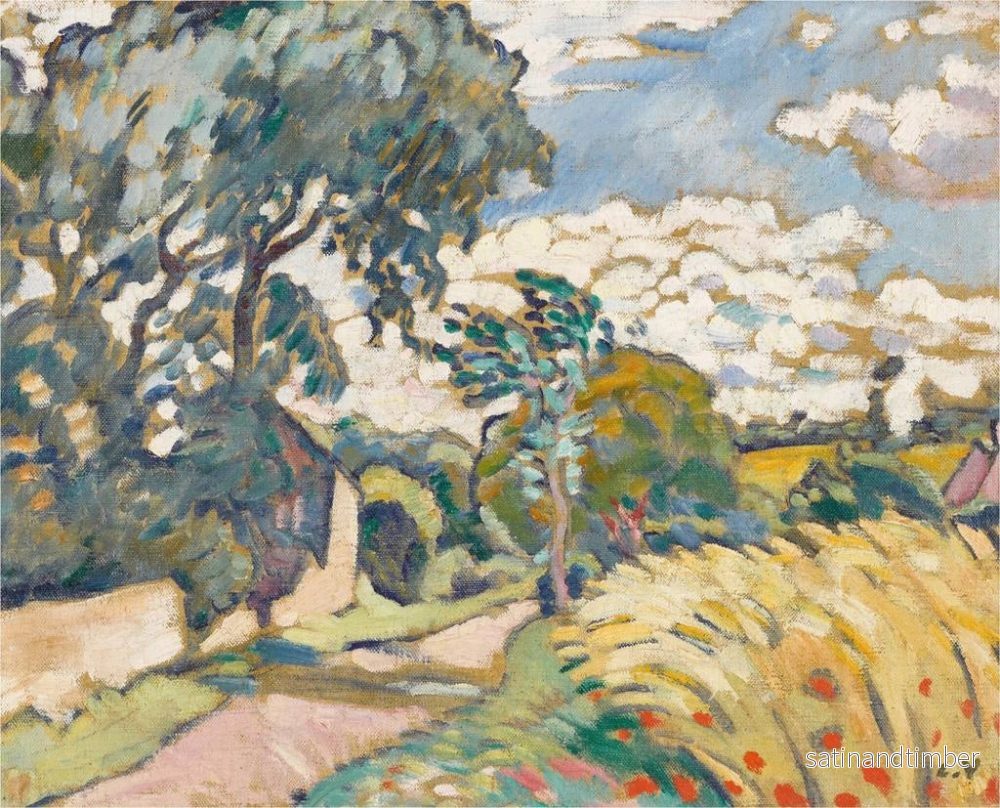 Reproduktion av målningen La maison au bord de la route en Normandie - Louis Valtat - Bild 2