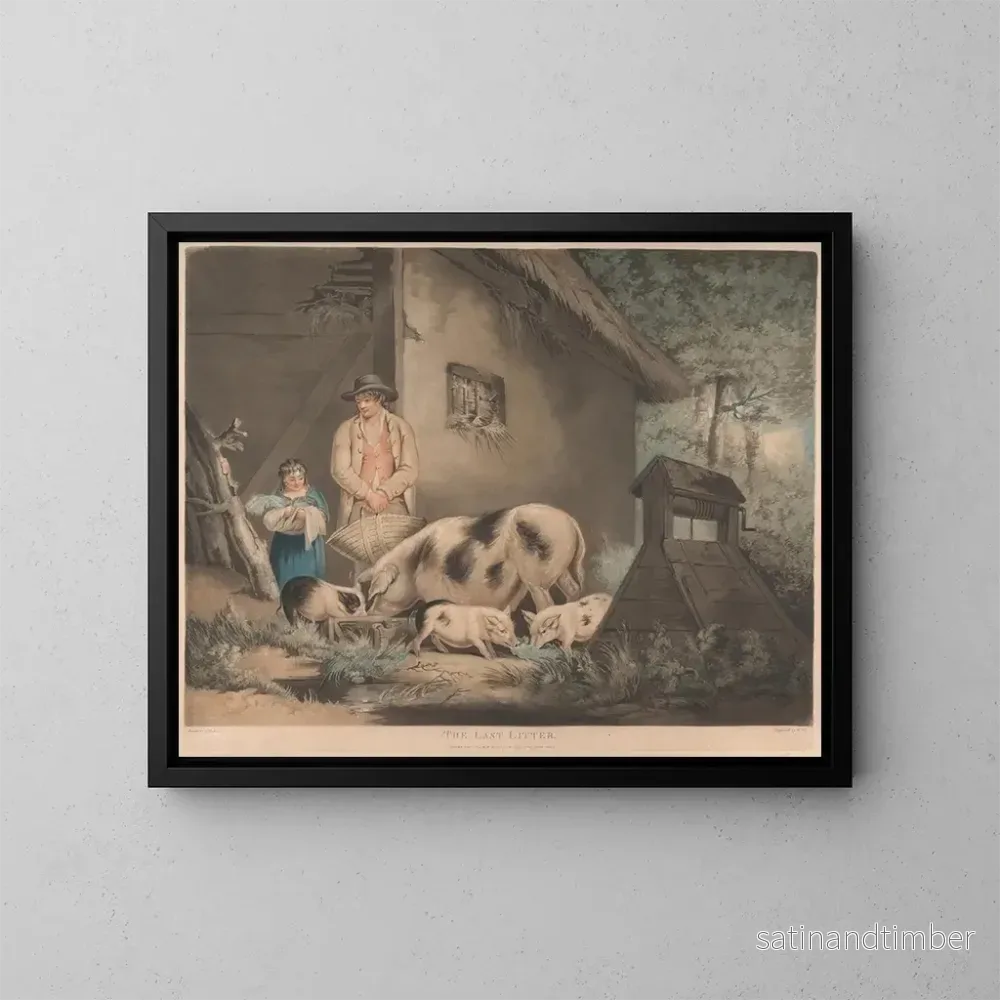 Reproduktion av målningen La dernière portée - George Morland