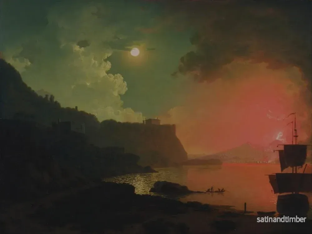 Reproduktion av målningen Vésuve sett från Posillipo - Joseph Wright de Derby - Bild 2