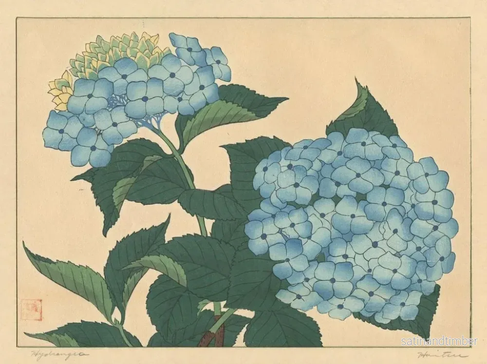 Reproduktion av målningen Hortensia - Sakai Hōitsu - Bild 2