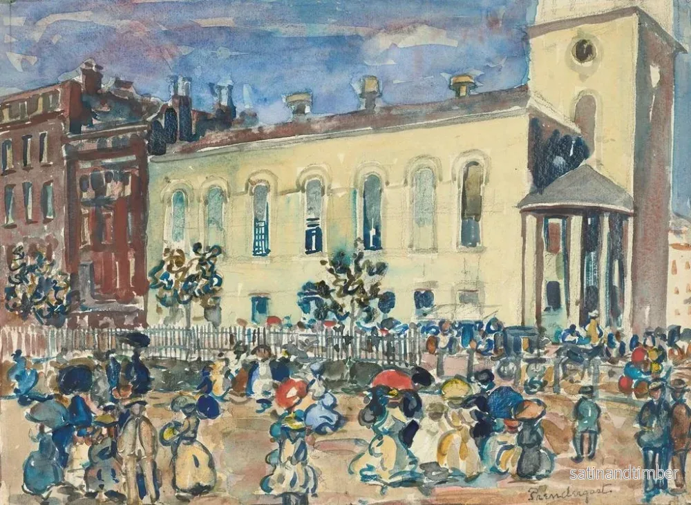 Reproduktion av målningen av Park Street-kyrkan i Boston - Maurice Prendergast - Bild 2