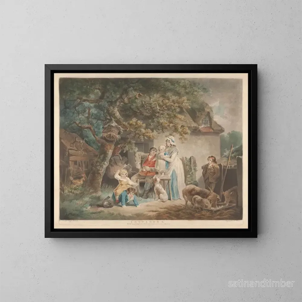 Reproduktion av målningen Les paysans - George Morland