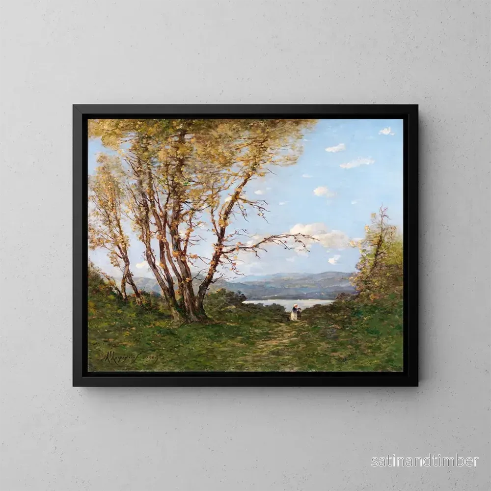 Reproduktion av målningen av ett landskap - Henri-Joseph Harpignies