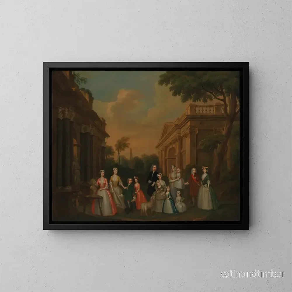 Reproduktion av målningen Les familles Watson-Wentworth et Finch - Charles Philips