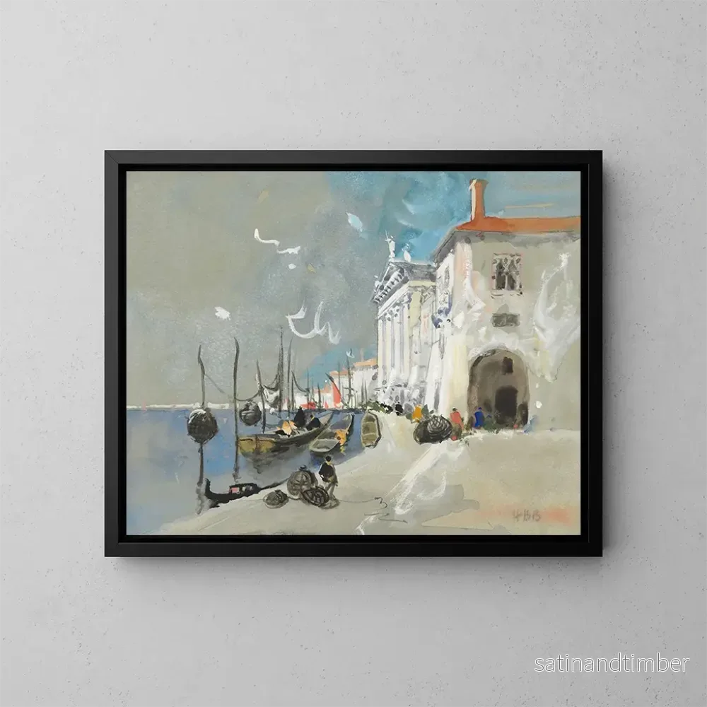 Reproduktion av målningen av fiskkorgar, Chioggia, söder om Venedig - Hercules Brabazon Brabazon
