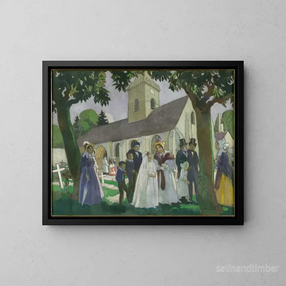 Reproduktion av målningen Första kommunionen av Léopoldine Fourqueux - Maurice Denis