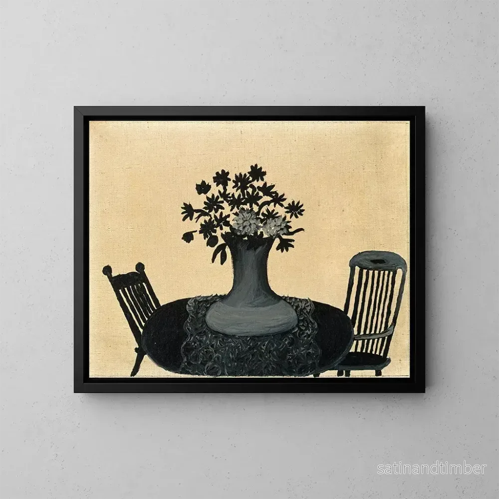 Reproduktion av målningen av bord och två stolar - Horace Pippin