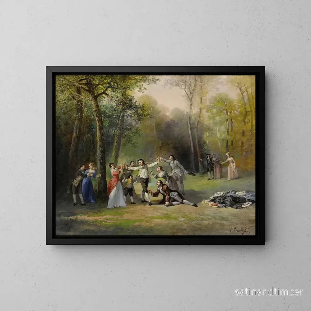 Reproduktion av målningen Le jeu des aveugles - Léonard Saurfelt