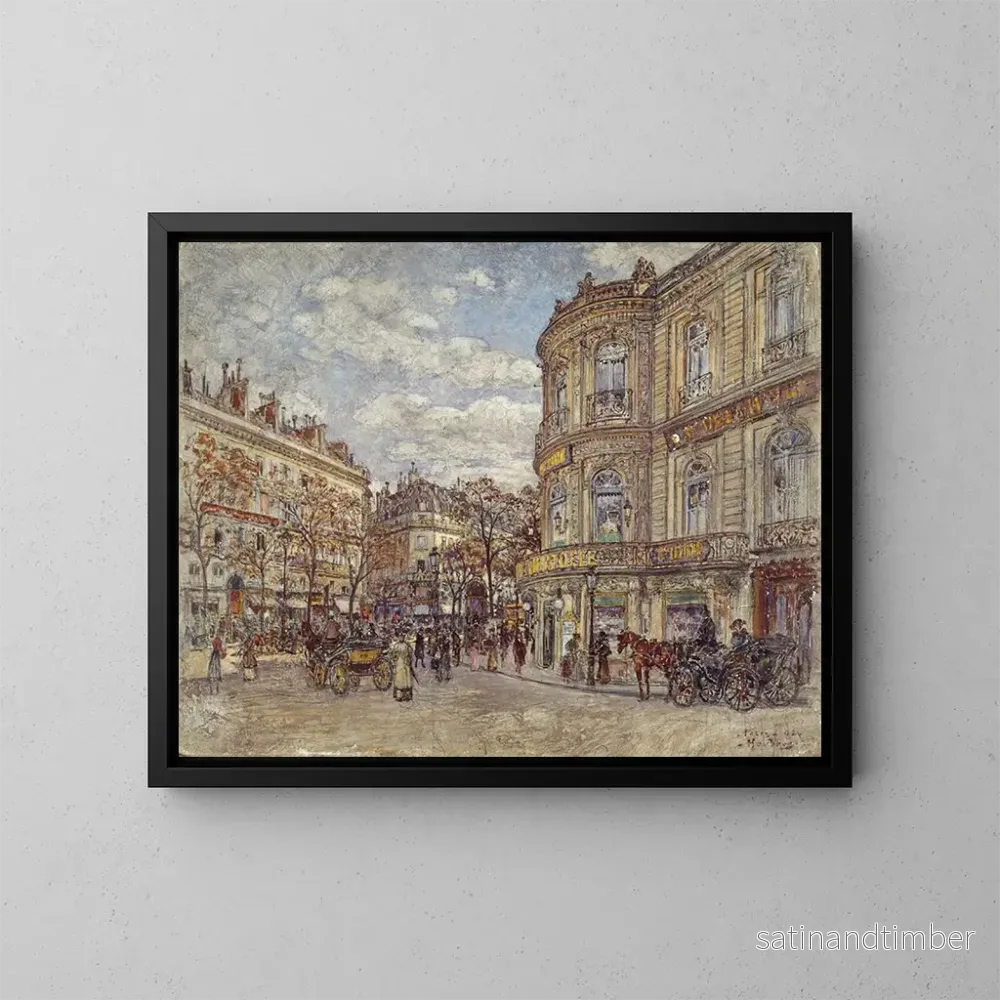 Reproduktion av målningen Le Pavillon de Hanovre, rue Louis-le-Grand - Frédéric Houbron