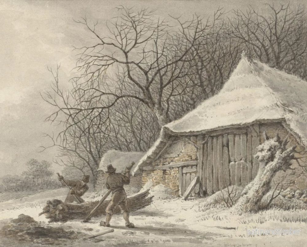 Reproduktion av målningen Landskapsbild med vinterlandskap med gård nära Voorbroek i Terborg - François Joseph Pfeiffer II - Bild 2