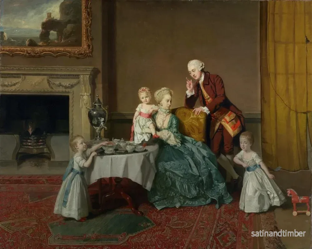 Reproduktion av målningen av John Quatorzième Lord Willoughby de Broke och hans familj - Johan Joseph Zoffany - Bild 2