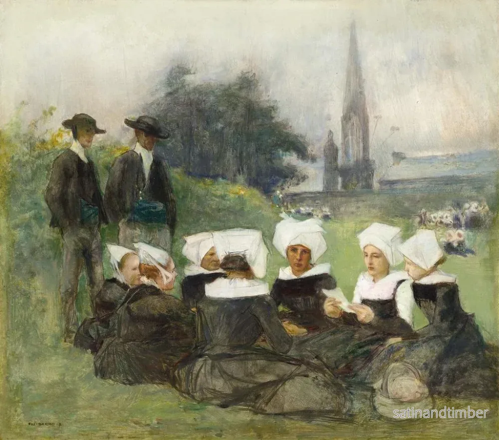 Reproduktion av målningen Studie för bretonska kvinnor vid en pardons - Pascal-Adolphe-Jean Dagnan-Bouveret - Bild 2