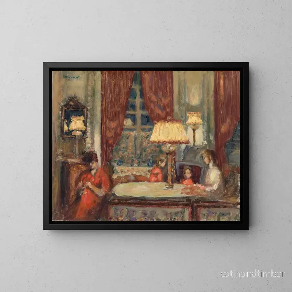 Reproduktion av målningen Kväll under lamporna - Pierre Bonnard