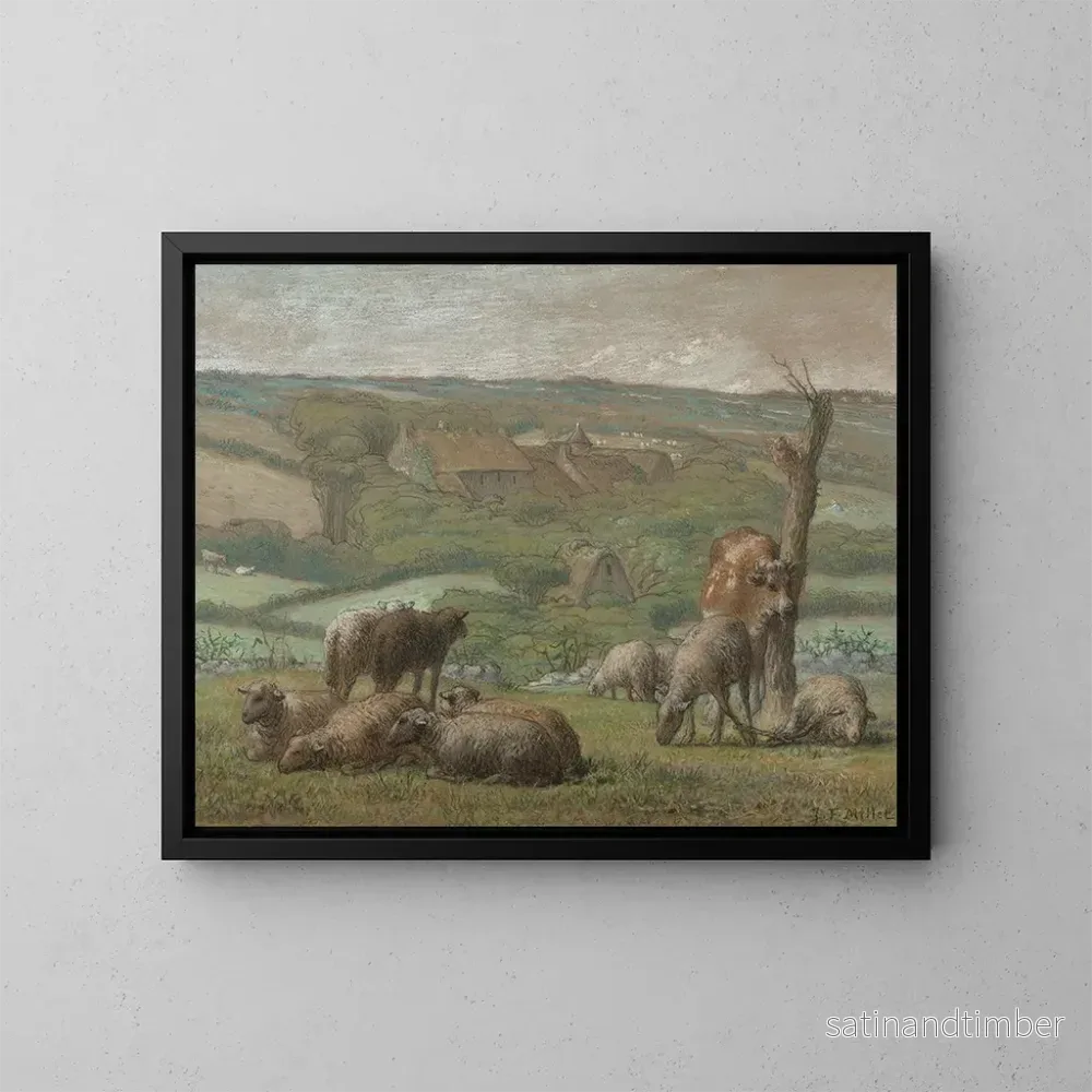 Reproduktion av målningen Landskapslandskap - Jean-François Millet