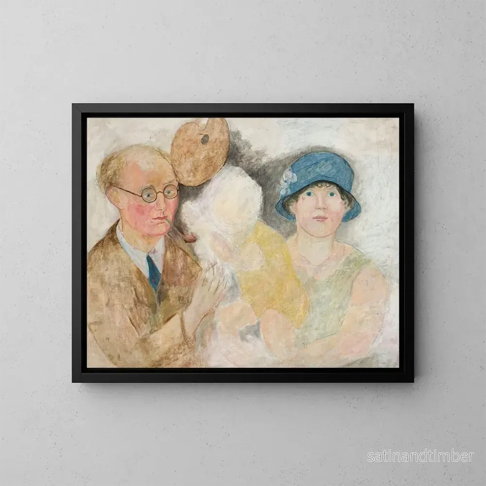 Reproduktion av målningen Portrait av en konstnär och hans familj - Tadeusz Makowski