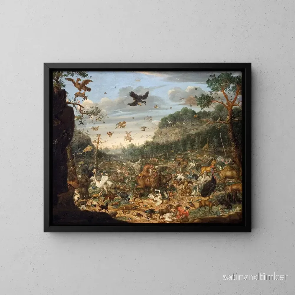 Reproduktion av målningen La Terre après la Chute de l'Homme - Franz Rösel von Rosenhof