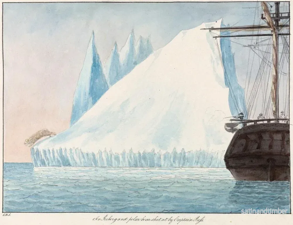 Reproduktion av målningen En isberg och en isbjörn dragna av kapten Ross - Charles Hamilton Smith - Bild 2