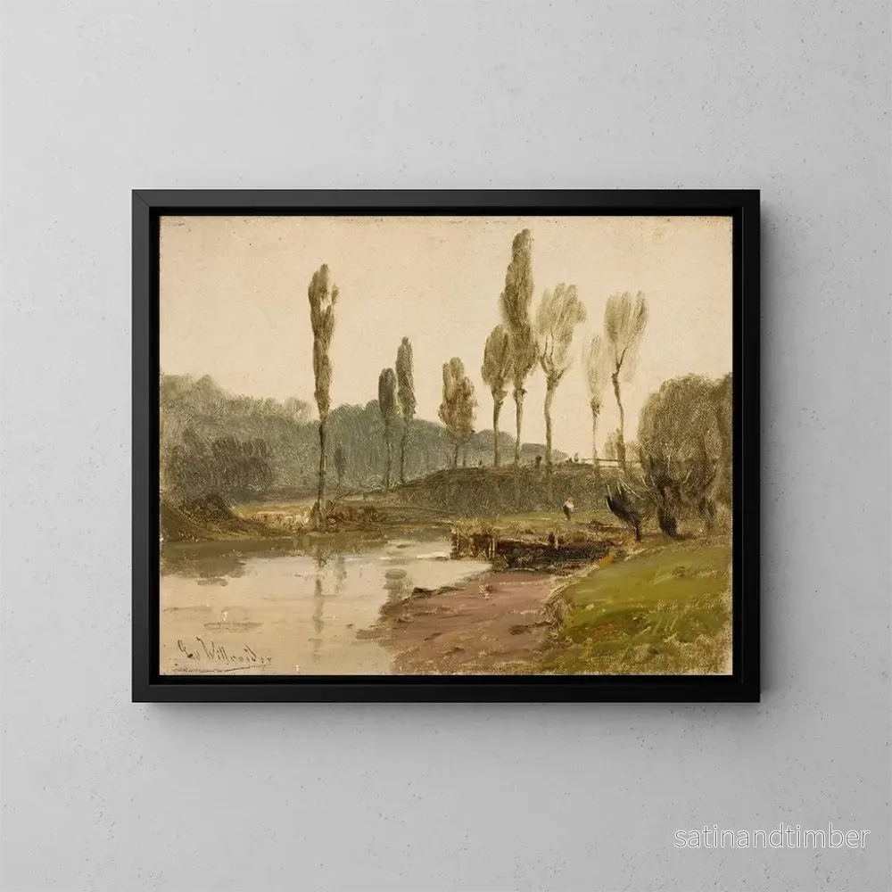 Reproduktion av målningen Landskapslandskap med vatten - Ludwig Willroider