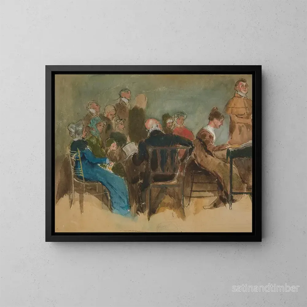 Reproduktion av målningen Skiss av kvinnor i ett interiör - Edwin Austin Abbey