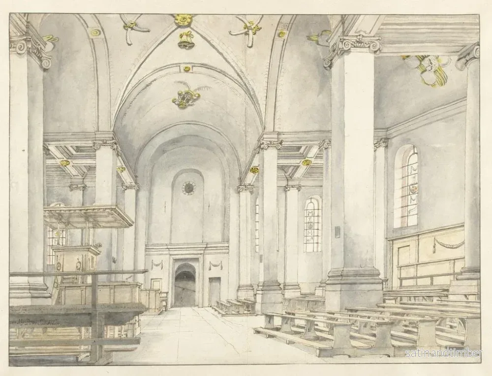 Reproduktion av målningen av utsikten över skeppet i Nieuwe Kerk i Haarlem med blick mot väster - Pieter Jansz Saenredam - Bild 2
