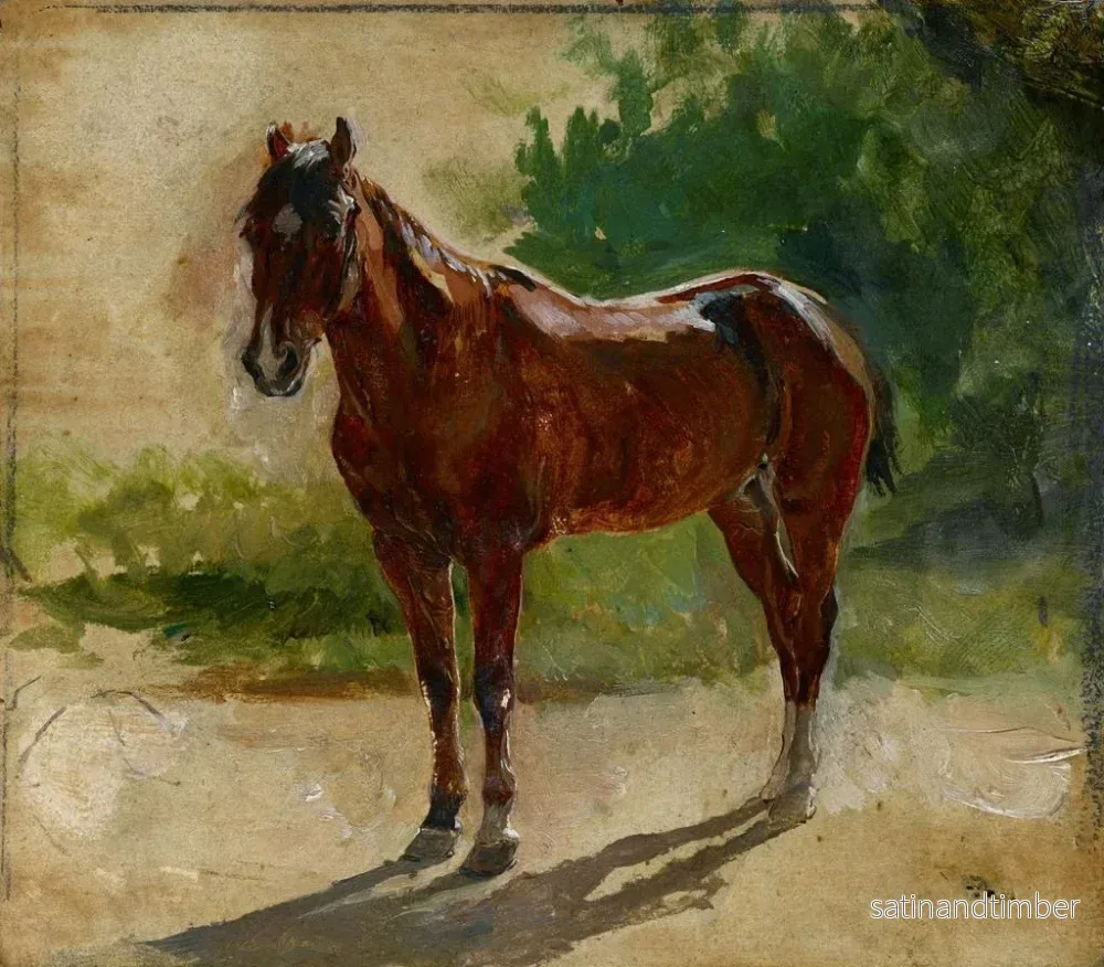 Reproduktion av målningen Studie av brun häst - Ernest Meissonier - Bild 2