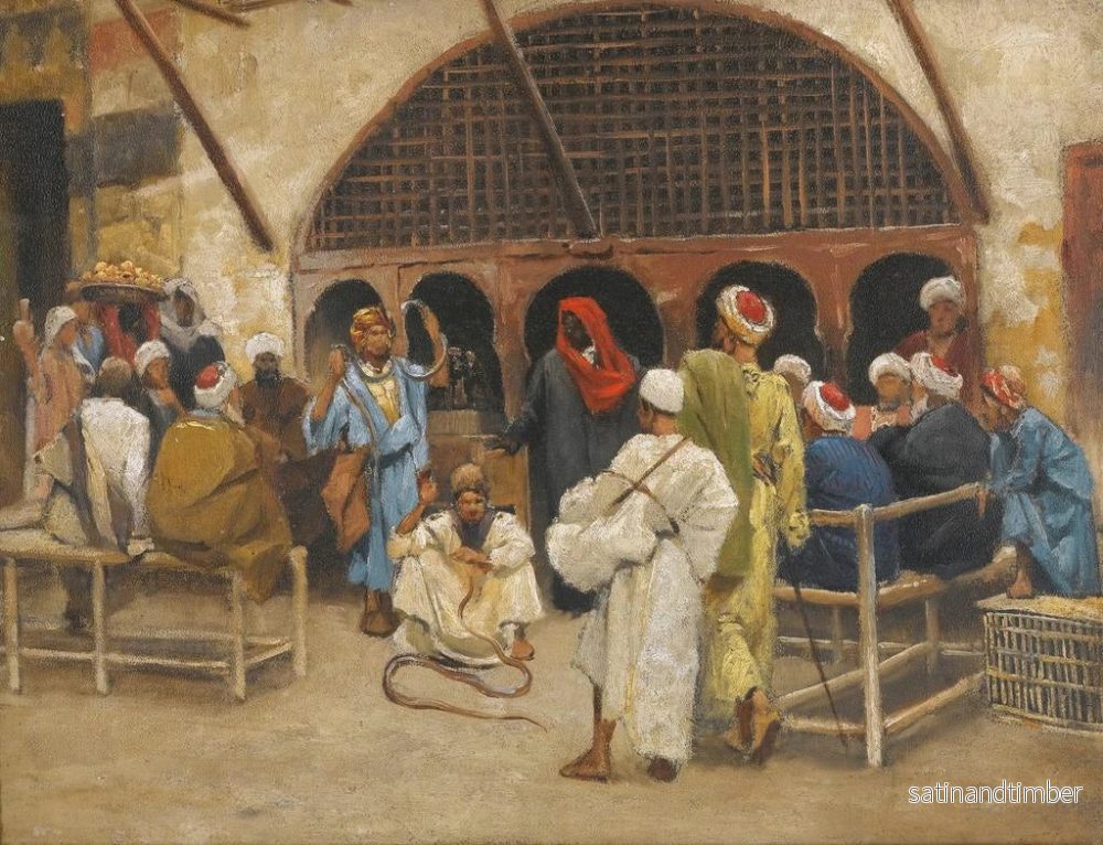 Reproduktion av målningen Les charmeurs de serpents - Ludwig Deutsch - Bild 2