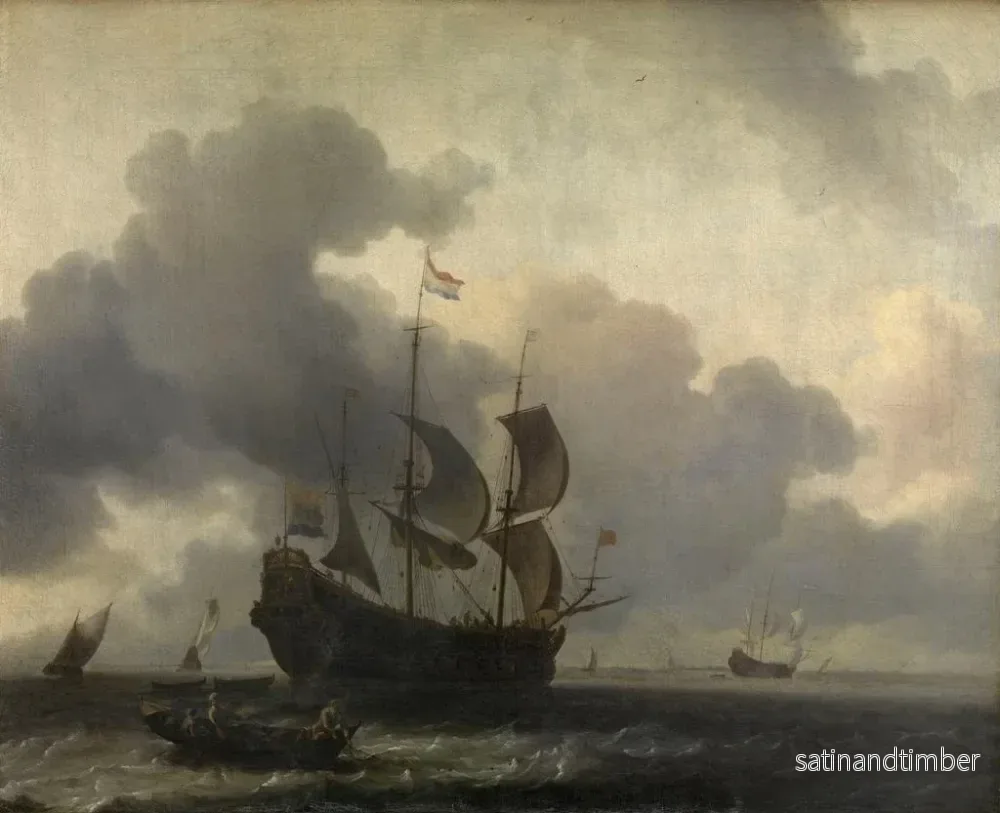 Reproduktion av målningen Le vaisseau de guerre De Jacob au mouillage - Ludolf Bakhuizen - Bild 2