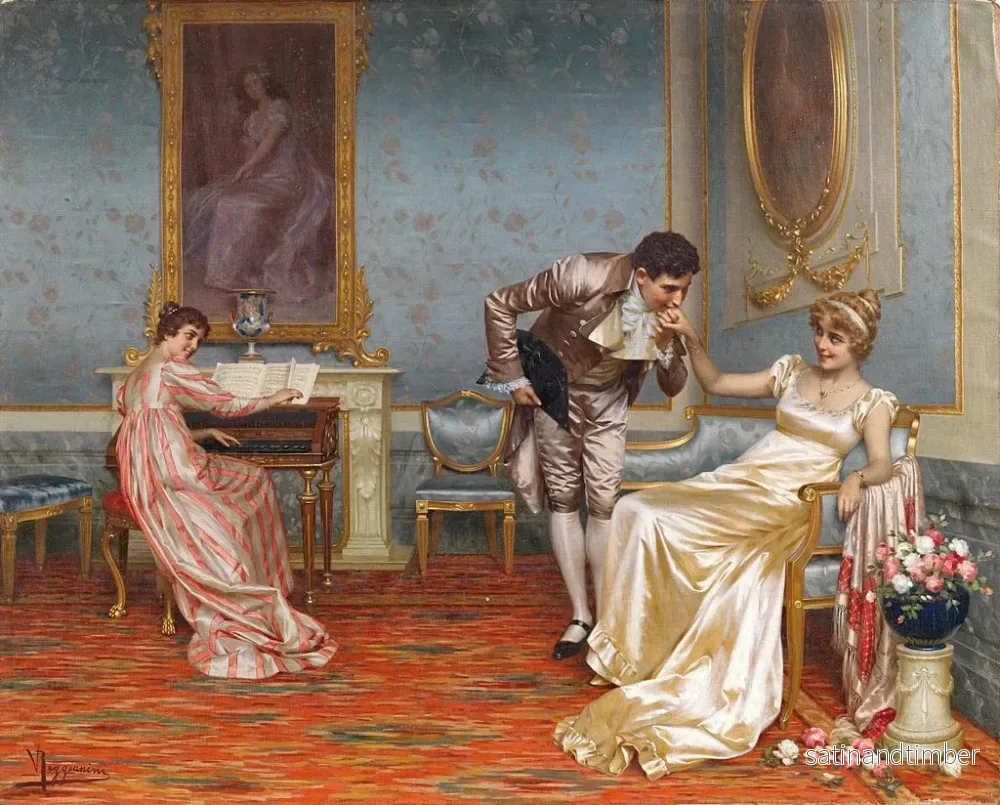 Reproduktion av målningen Le prétendant - Vittorio Reggianini - Bild 2