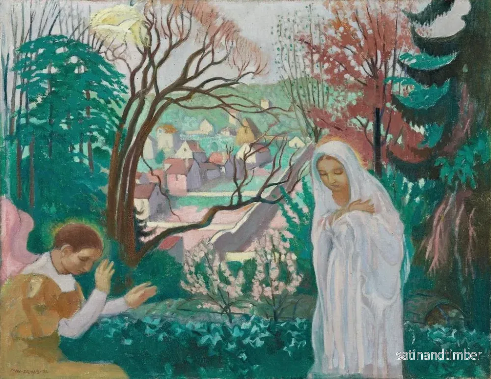 Reproduktion av målningen Annunciation i vårträdgården - Maurice Denis - Bild 2