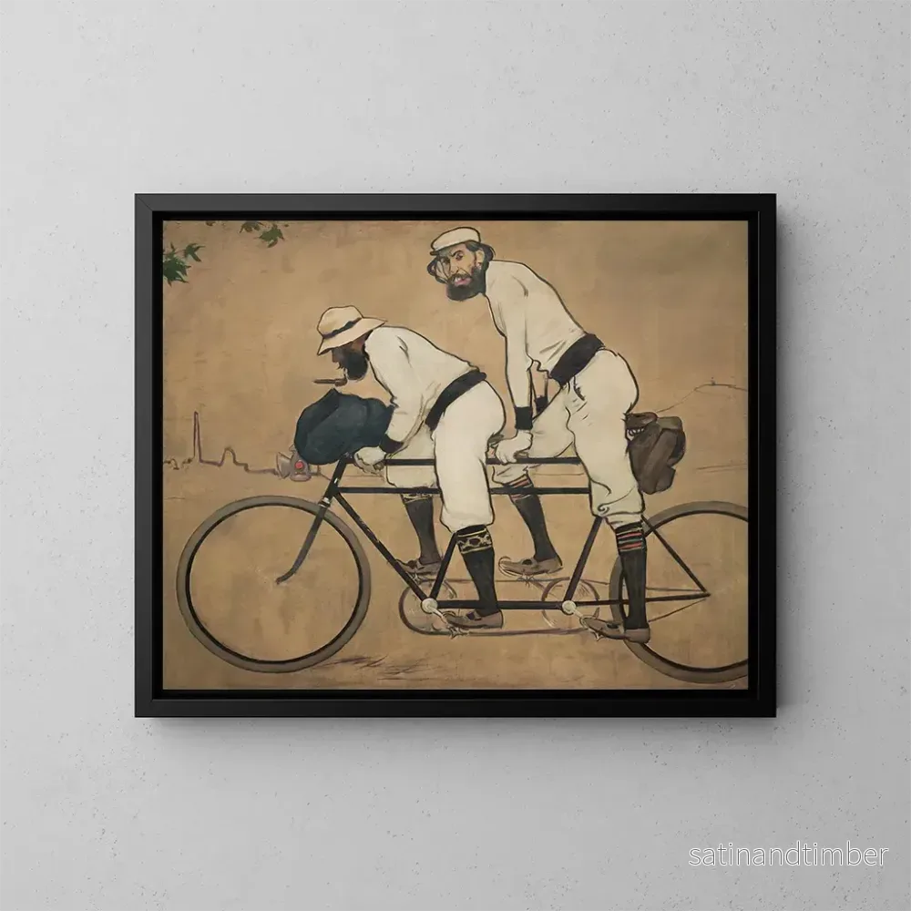 Reproduktion av målningen Ramon Casas och Pere Romeu på en tandemcykel - Ramon Casas