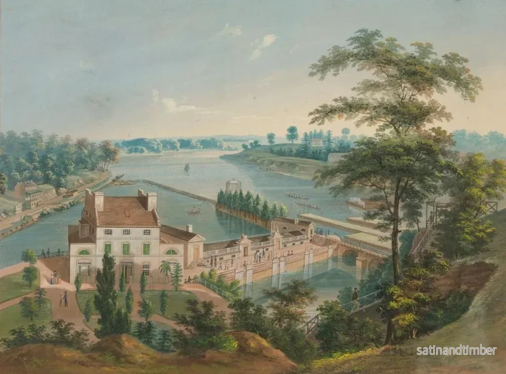 Reproduktion av målningen av vattenverken i Fairmountparken i Philadelphia - John Caspar Wild - Bild 2