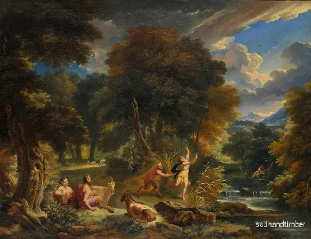 Reproduktion av målningen Pan och Syrinx i ett flodlandskap - Pieter Mulier den äldre - Bild 2