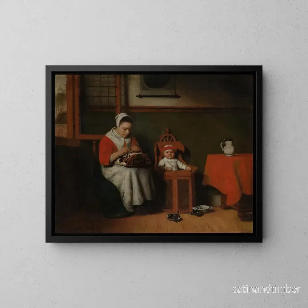 Reproduktion av målningen La Dentellière – Nicolaes Maes Reproduktion av målningen La Dentellière – Nicolaes Maes