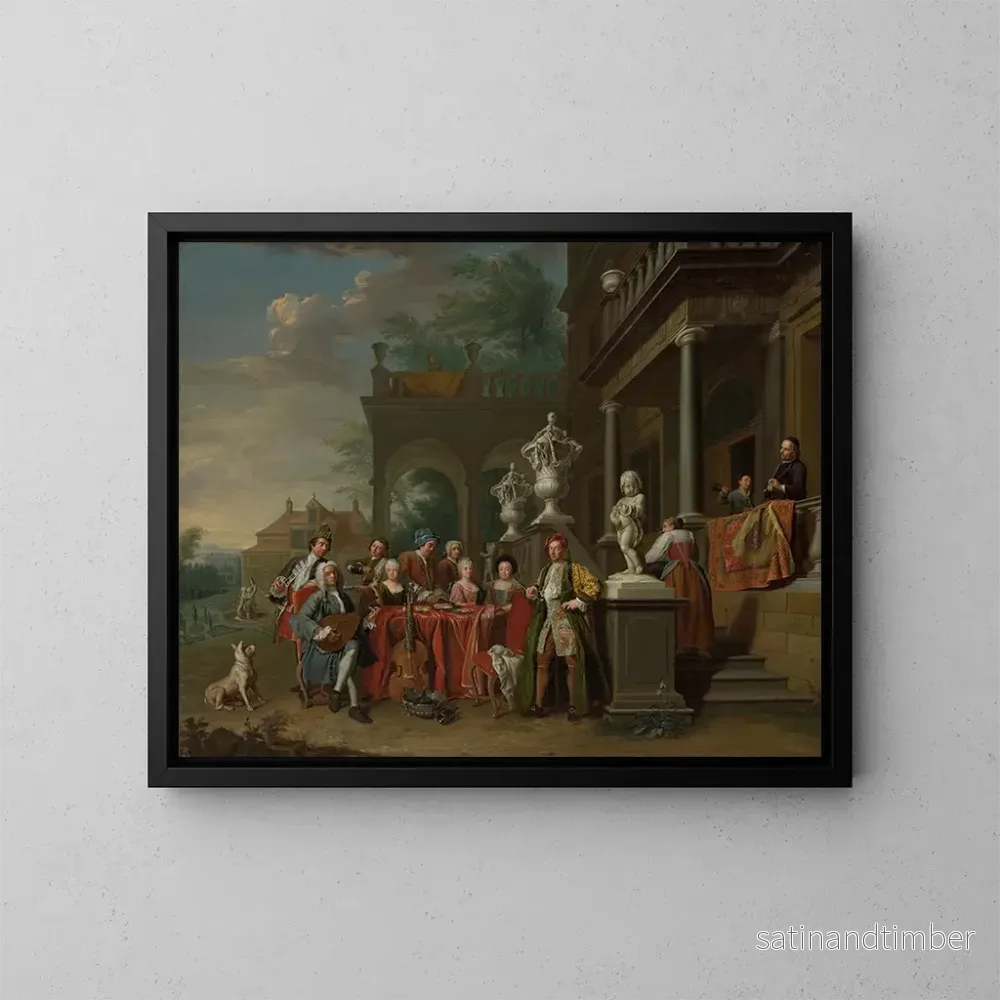Reproduktion av målningen En musikkväll vid kurfurstens hov - Peter Jacob Horemans