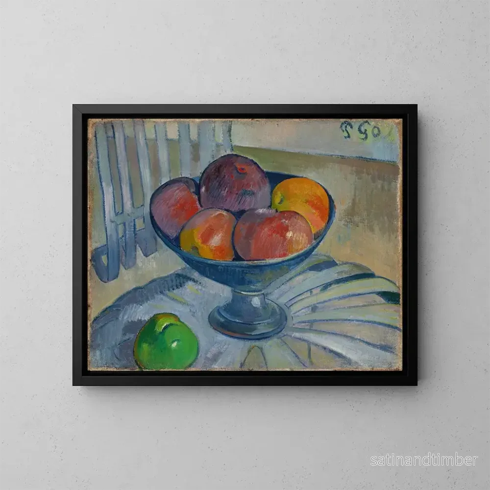 Reproduktion av målningen av fruktfat på en trädgårdsstol - Paul Gauguin